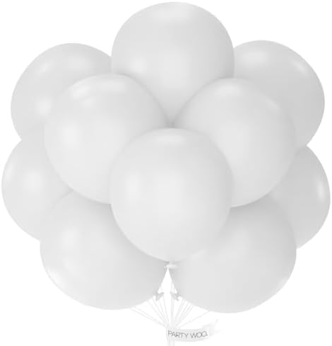 PartyWoo 20 Pack 18 Inch Matte White Latex Balloons