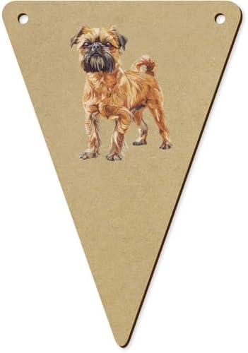 5 Pack Brussels Griffon Standing Wooden Bunting Flags