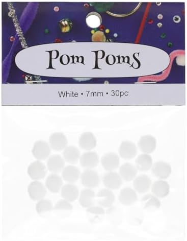 PA Essentials White Pom Pom 7mm 30pc