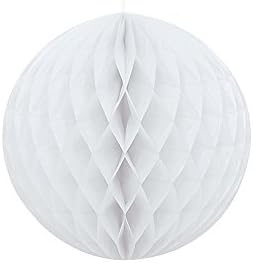 White Solid Honeycomb Ball 8 Inch 1 Count