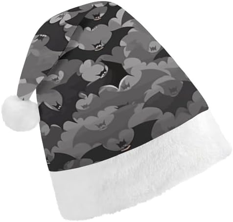Santa Hat Halloween Bats Grey Christmas Headwear