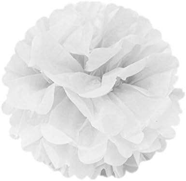 Allydrew 8 Inch Set of 5 White Tissue Pom Poms