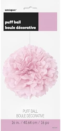 Lovely Pink Hanging Tissue Pom Poms - 16 Inch Pack of 12
