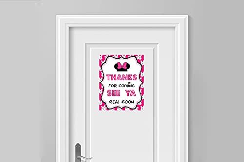 Minnie Mouse 12 Months Photo Banner with Mickey Party Signs