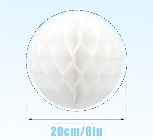 Hocansen 8 Pcs Paper Honeycomb Balls for Parties
