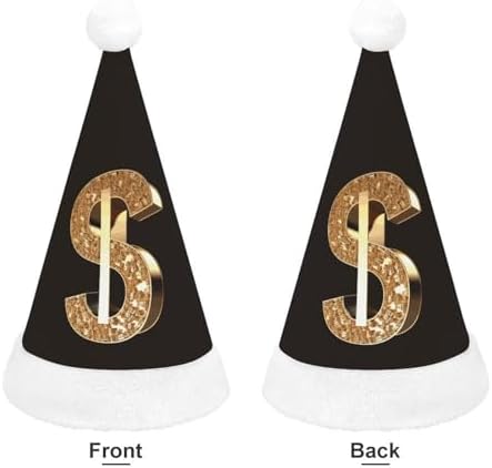 Santa Hat with Gold Dollar Sign Christmas Headwear