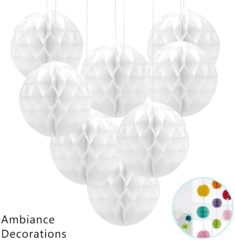 Hocansen 8 Pcs Paper Honeycomb Balls for Parties