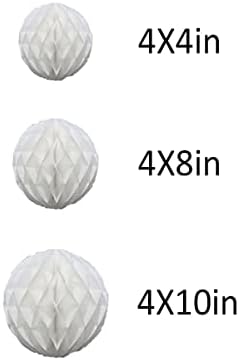 12pcs White Honeycomb Balls Decorations for Parties