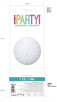 White Solid Honeycomb Ball 8 Inch 1 Count