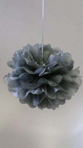 Tissue Paper Pompoms Set of 3 Grey 20 Inch