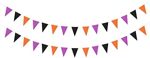 Black Orange Purple Halloween Party Decor Banners 2 Pack
