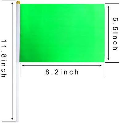 WXTWK 50 Pack Solid Green Flags for Party Decorations