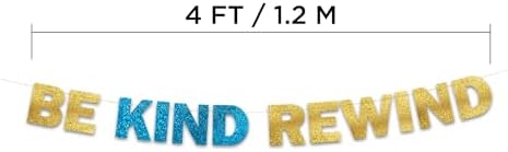 Be Kind Rewind Glitter Banner 90s Party Decor