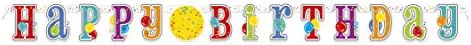 Happy Birthday Jumbo Jointed Banner with Number Stickers Pack of 12