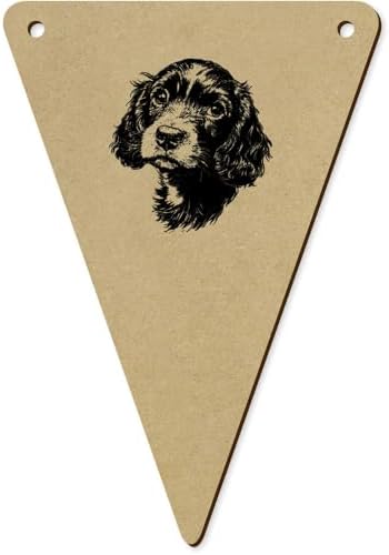 5 x 140mm Cocker Spaniel Puppy Wooden Bunting Flags