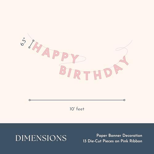 Bonjour Fte Signature Happy Birthday Banner - 10 Foot Long