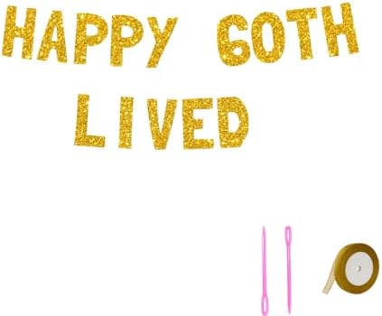 Meowoo Sparkling Gold Glitter Birthday Banner