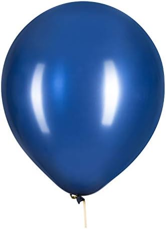 ZOOYOO 12 Inch Navy Blue and Orange Confetti Latex Balloons 50 Pcs
