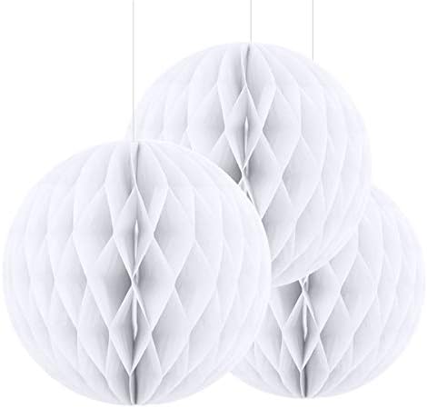 3pcs Blue Honeycomb Tissue Paper Balls for Party Decorations