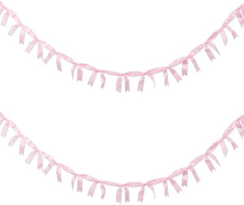 YKW 2 Pack Pink Ribbon Banners 8ft Each