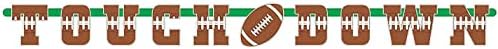Oojami 4 Pack Football Field Table Cover and Banner Set - Green 54x78 Inches