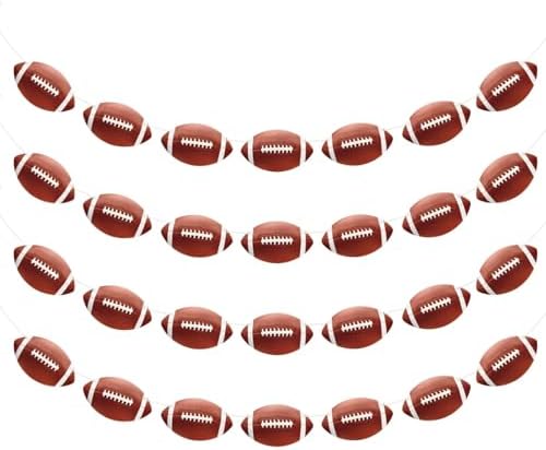 4pcs Football Themed Birthday Party Decorations Pre Strung Banners