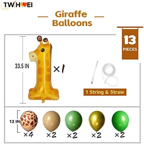 Giraffe Wild One Balloons 40 Inches Birthday Decorations