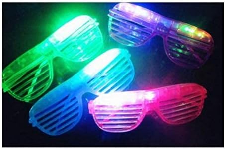 12 Piece Flaming LED Light Up Shutter Sunglasses Shades