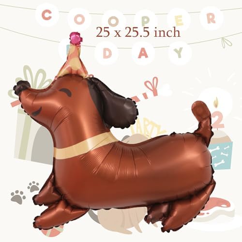 5Pcs Dachshund Dog Birthday Balloons for Pet Party