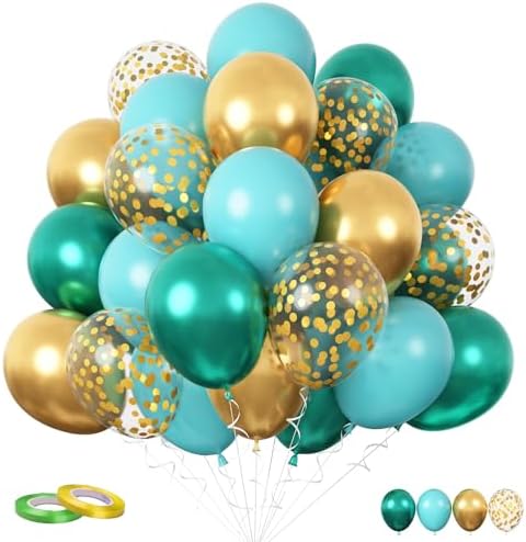 FunHot 60 Pcs Teal Balloons Party Decor