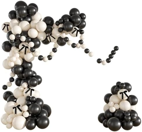 Black Sand White Balloon Garland Arch Kit 158Pcs