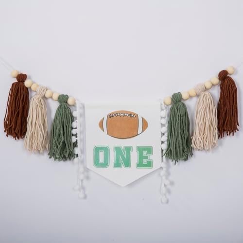 Football One Birthday High Chair Banner