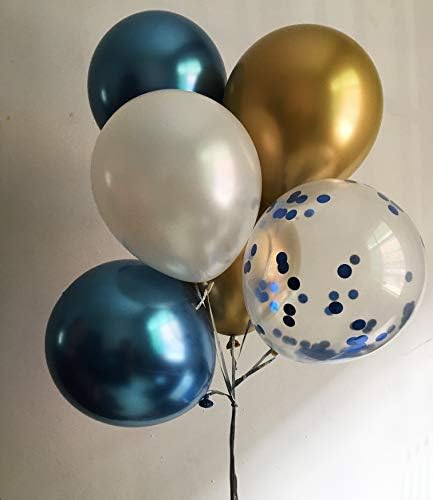 Chrome Metallic Blue Gold Balloons 50PCS Party Decor