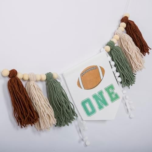 Football One Birthday High Chair Banner