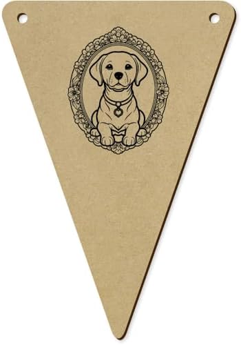 Azeeda 5 Pack Labrador Frame Wooden Bunting Flags
