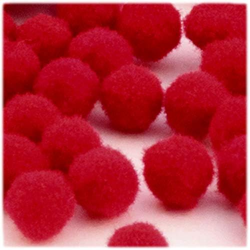 The Crafts Outlet 1000 Piece Red Pom Poms 25mm Round Acrylic