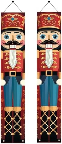 2PCS Christmas Nutcracker Banners for Front Porch