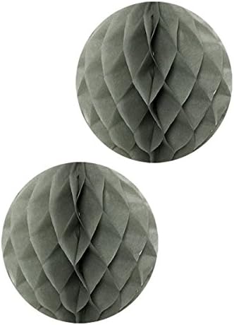 Wrapables 16 Inch Tissue Honeycomb Balls Set of 2 Gray
