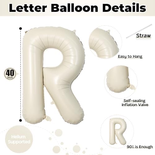 40 Inch Beige Mr Mrs Balloons Wedding Decor