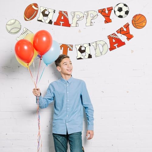 Sports Birthday Banner - Multicolored 6x5 Inches