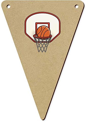 Azeeda 5 x 140mm Basketball Hoop Wooden Bunting Flags