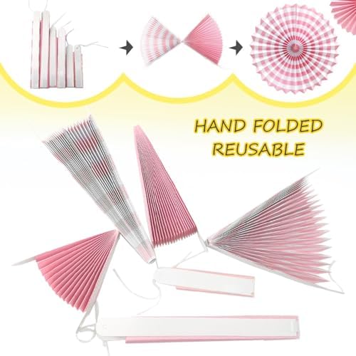 Ruidee Rainbow Hanging Paper Fans for Party Decorations