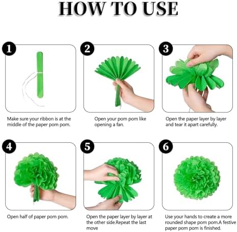 20PCS Tissue Paper Pom Poms for Party Decor