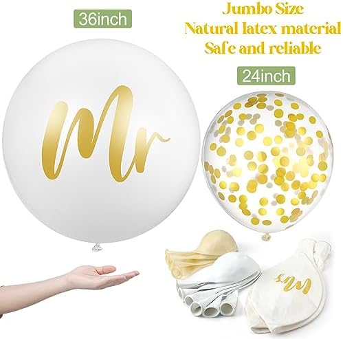 Wettarn 15 Pcs Giant Wedding Balloon Decor Kit