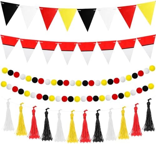 5 Pcs Cartoon Birthday Party Decor Banners Flags