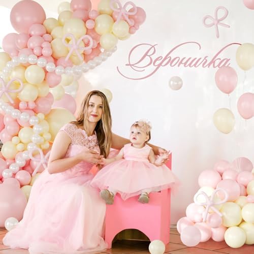 CROSSFINGERS Pink Yellow Balloon Arch Garland Kit