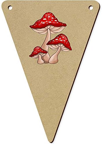 Azeeda 5 x 140mm Toadstools Wooden Bunting Flags