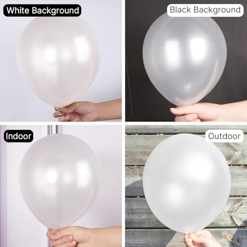 PartyWoo Pearl White Balloons 85pcs Arch Kit Garland Decorations
