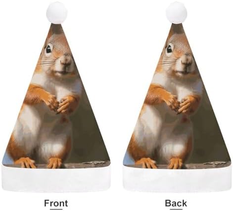 Funny Santa Squirrel Christmas Hat for Adults