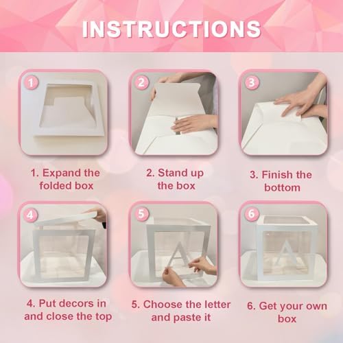 Ledio Clear Balloon Boxes with LED Lights and Letters